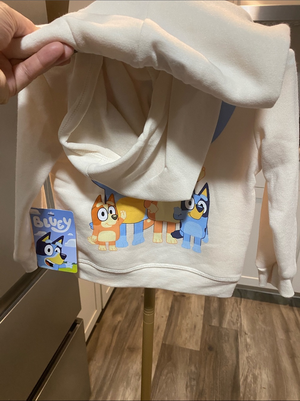 Bluey Cream Kids' Hoodie & Jogger Set with Blue Character Graphic 2T Boys & Girl - Picture 6 of 6